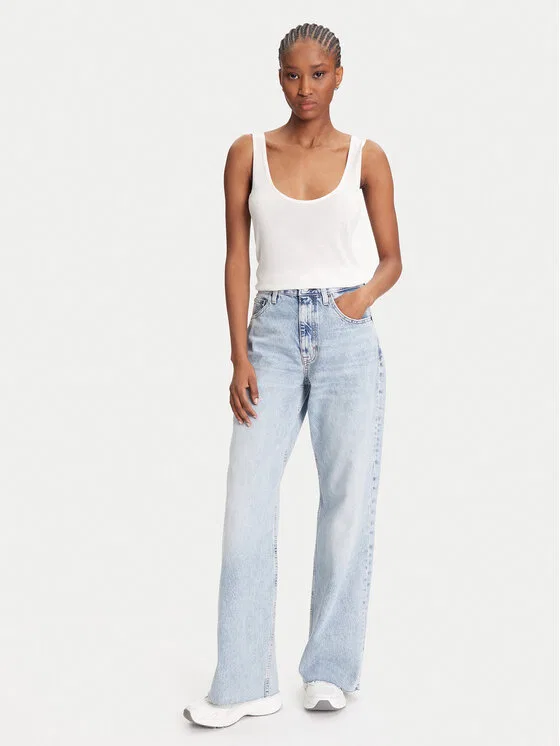 Топ regular fit Calvin Klein, кремовый — фото 2