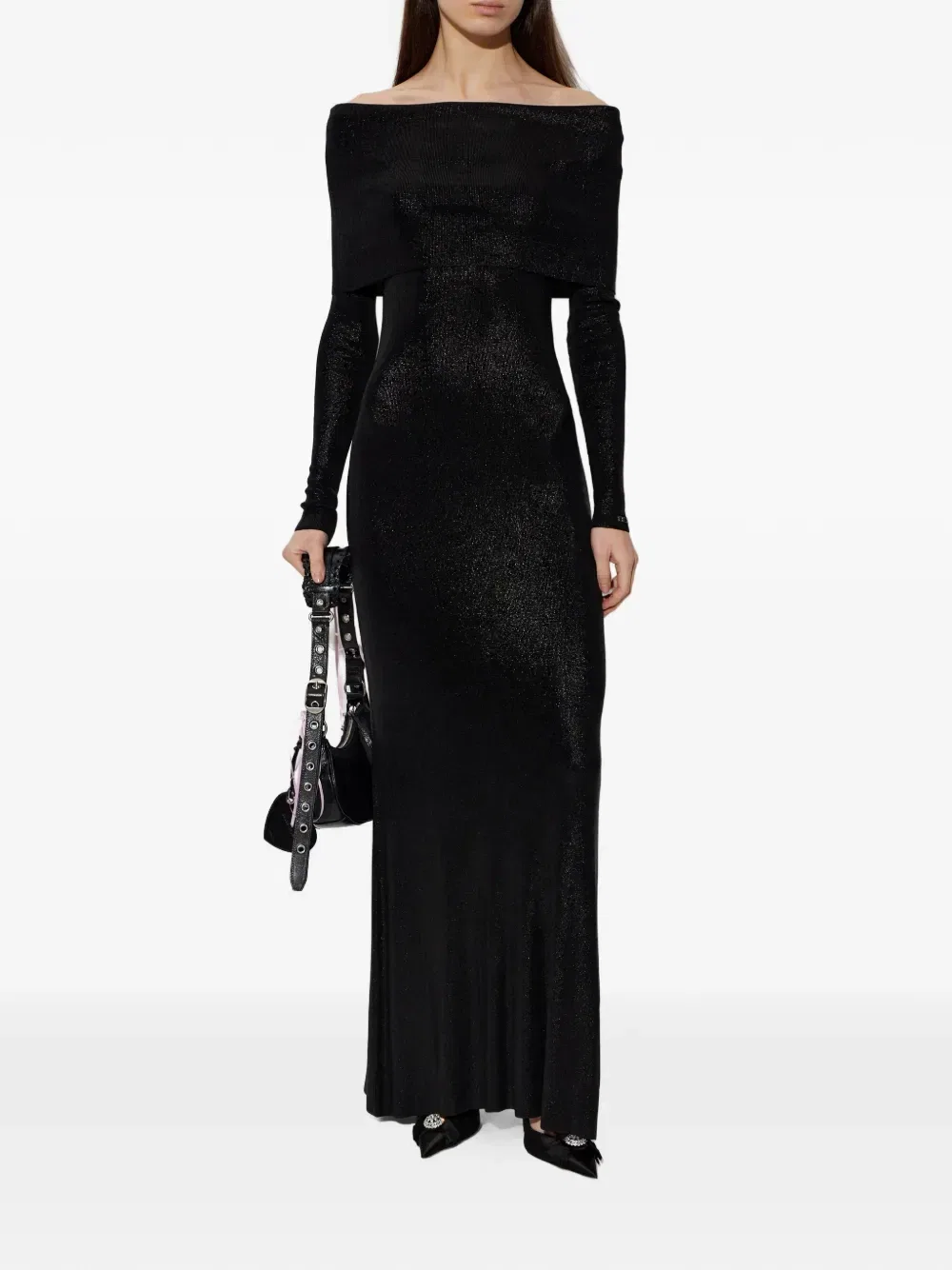 Платье с открытыми плечами Balenciaga, черный — фото 2