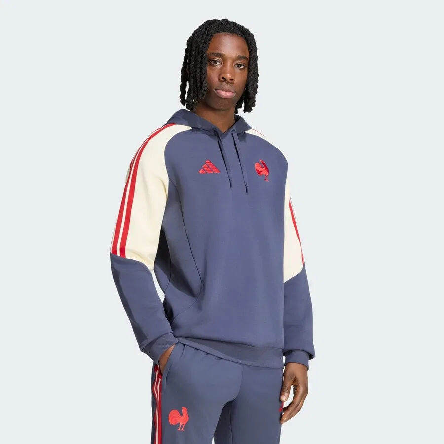 Спортивный свитшот ADIDAS PERFORMANCE «Frankreich Rugby» пыльно-синего цвета — фото 2