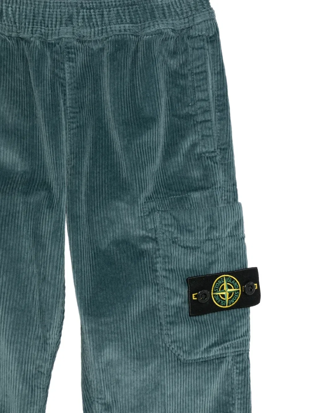 Вельветовые брюки-карго с нашивкой «Компас» Stone Island Junior, синий — фото 3
