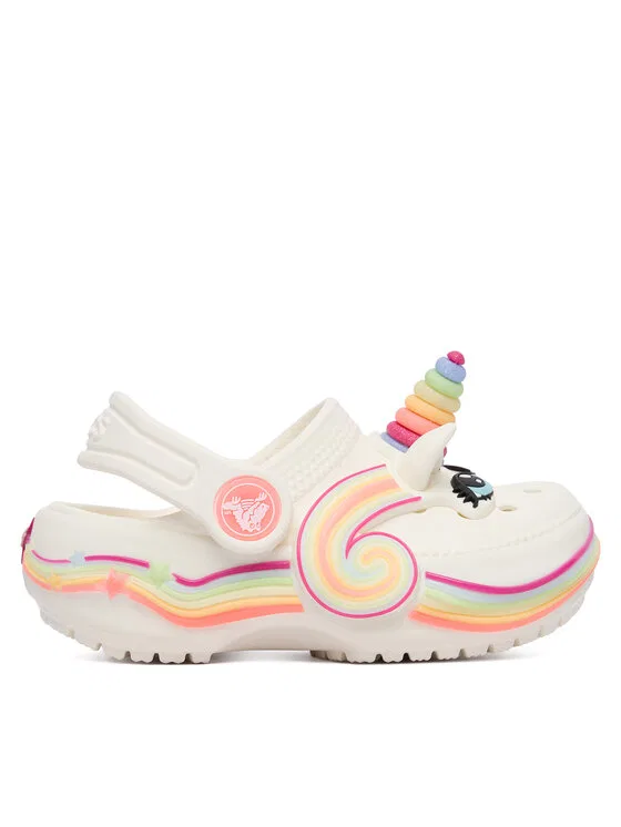 Шлепанцы Toddler Crocs Iam Unicorn Lights Classic Clog Crocs, белый