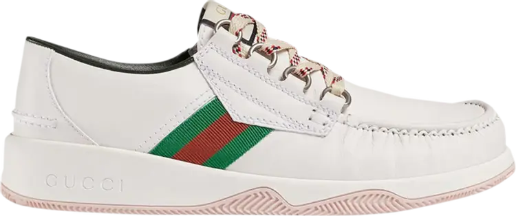 

Кроссовки Gucci Leather Web Lace Up Low White, белый