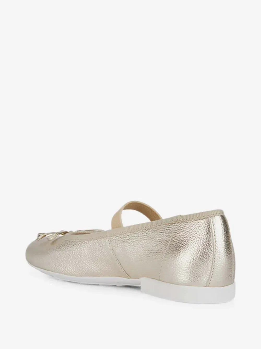 Балетки Plie с бантом и металлическим декором Geox Kids, золотой — фото 4