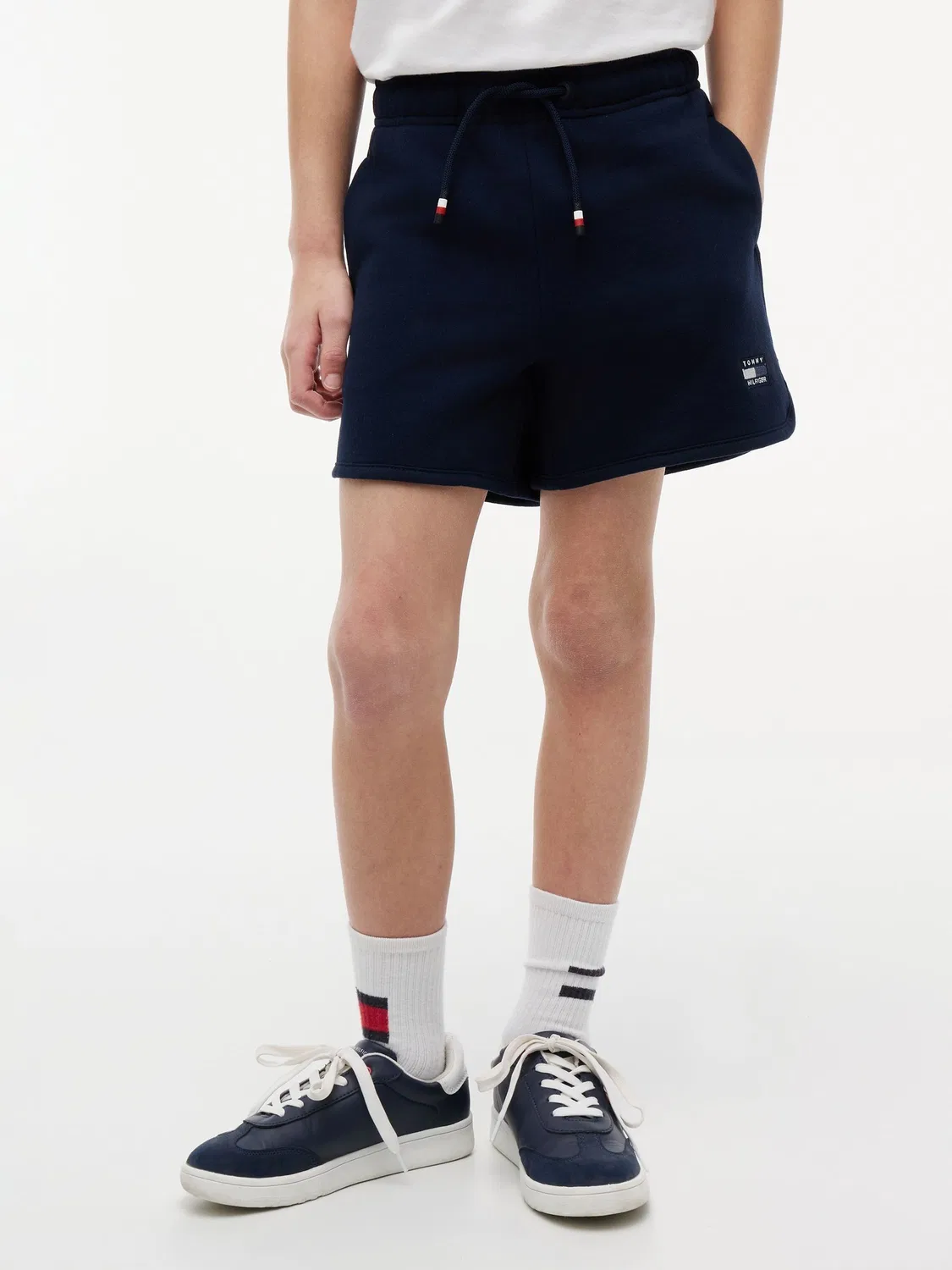 Шорты из футера, с логотипом Tommy Hilfiger, темно-синий