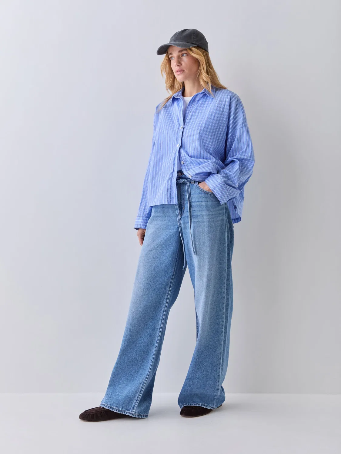 Джинсы прямого кроя, широкие Levi's, синие — фото 2