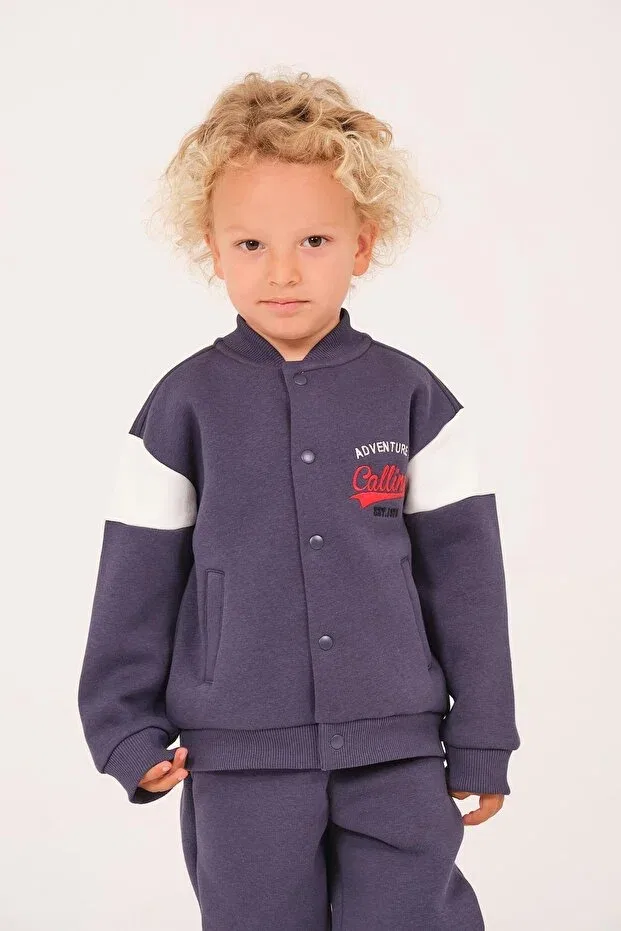 Детская куртка с принтом Unisex Children's Printed College Jacket Zeyland, Indigo