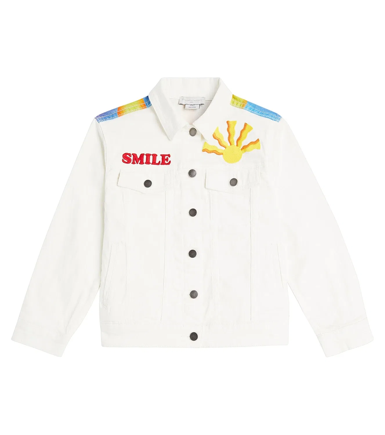 Легкая куртка джинсовая с принтом Stella Mccartney Kids, белый
