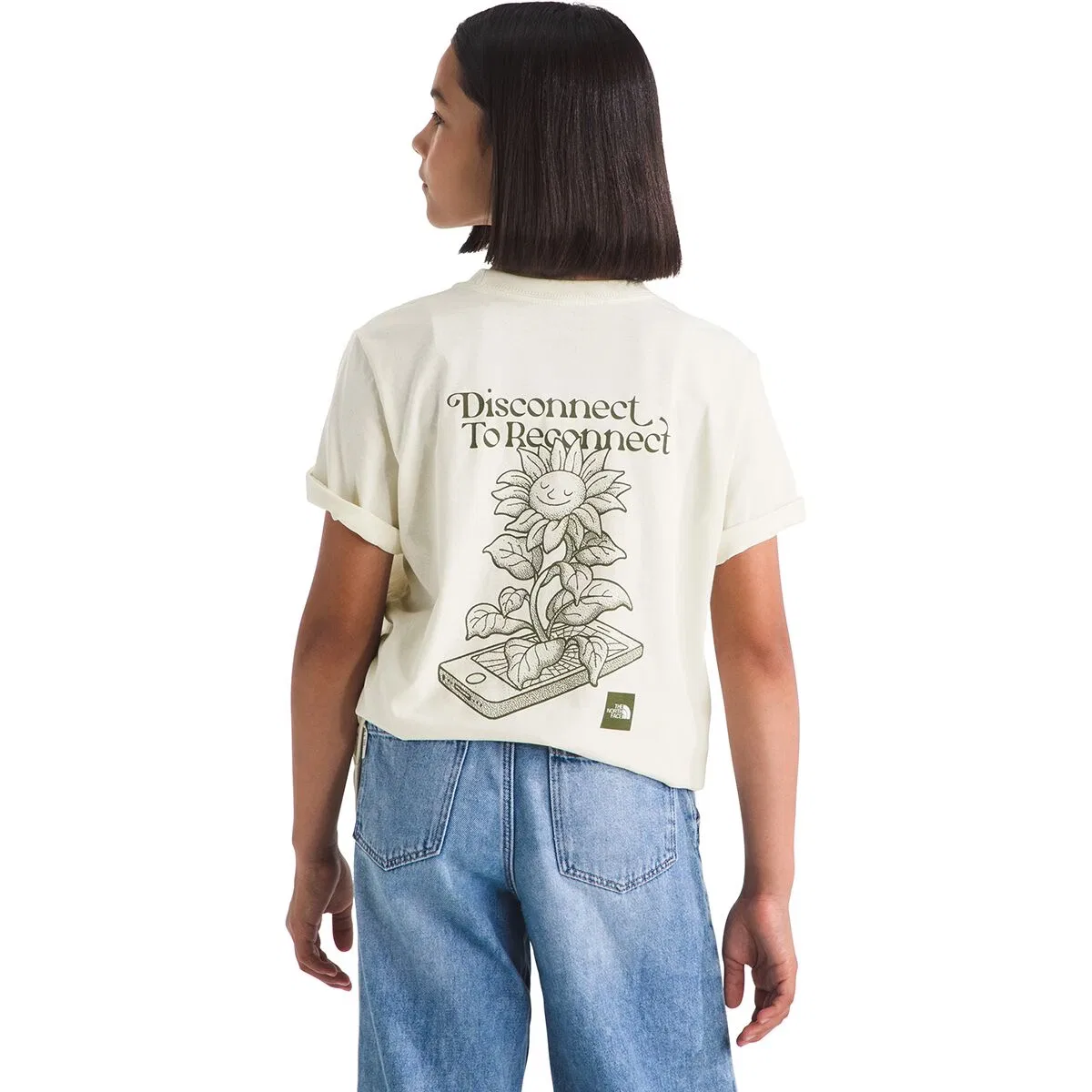 Детская футболка с коротким рукавом с принтом Evolution Disconnect Short-Sleeve Graphic T-Shirt The North Face, White Dune — фото 3