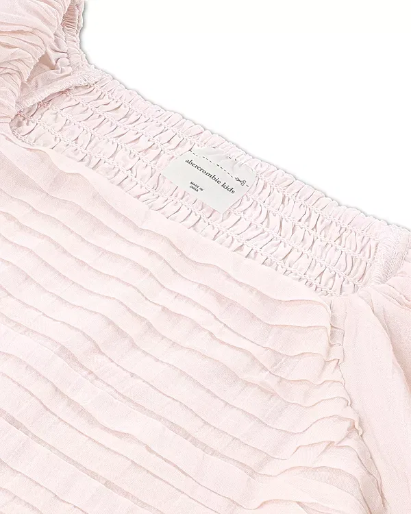 Детский топ для девочек с коротким рукавом-фонарик Emerson Abercrombie Kids, Mauve Chalk — фото 3
