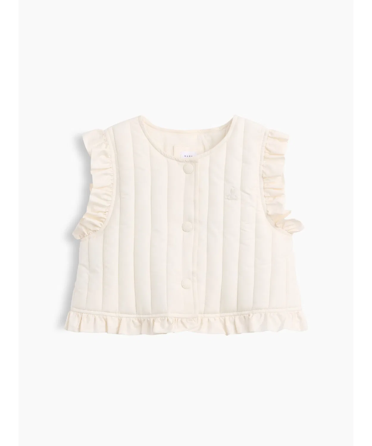 Детский стеганый жилет с рюшами GAP, Ivory