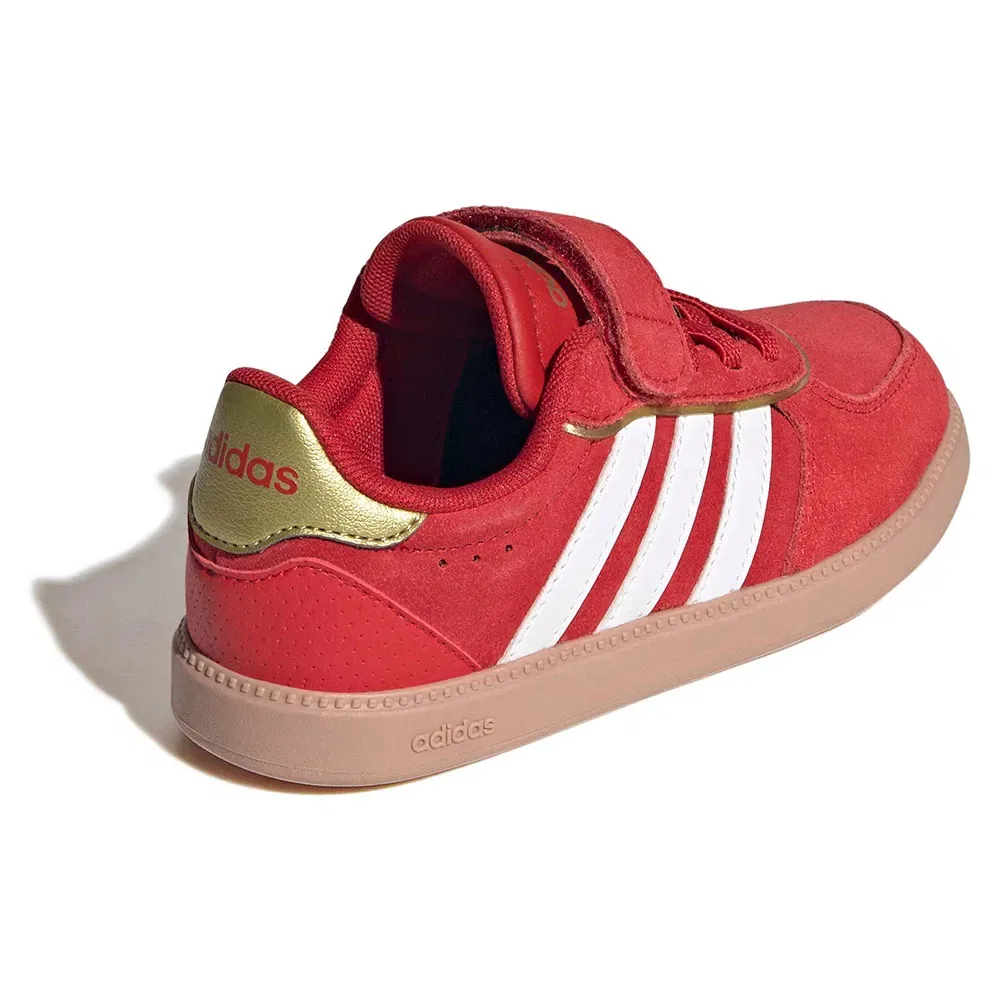 Детские кроссовки для девочек с кожаным верхом Breaknet Sleek Adidas, Red — фото 4