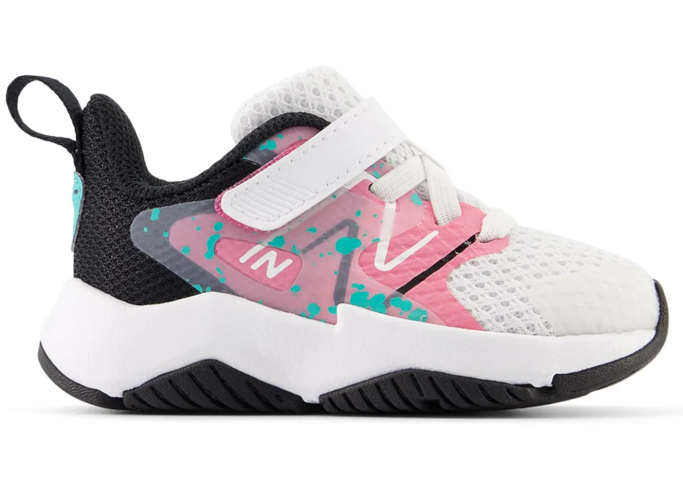 Детские кроссовки с банджи-шнуровкой New Balance Rave Run v2 Bungee Lace New Balance, White/Real Pink/Black