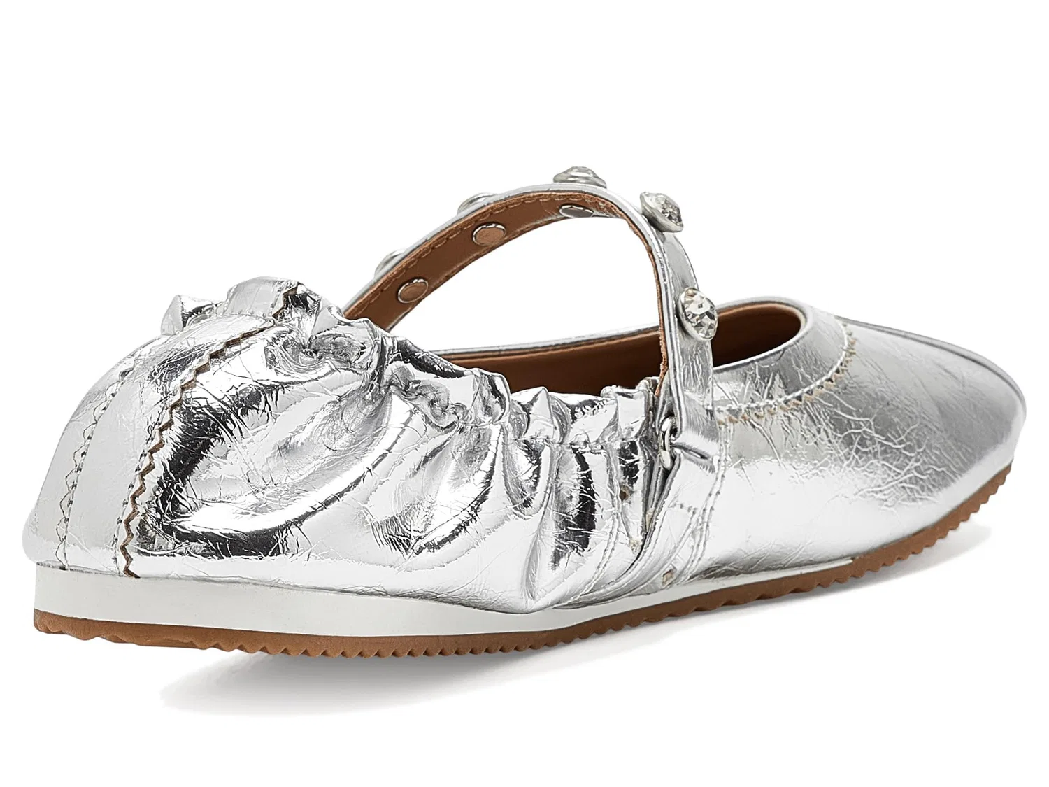 Балетки Anaya (для маленьких и больших детей) Steve Madden Kids, Silver — фото 4