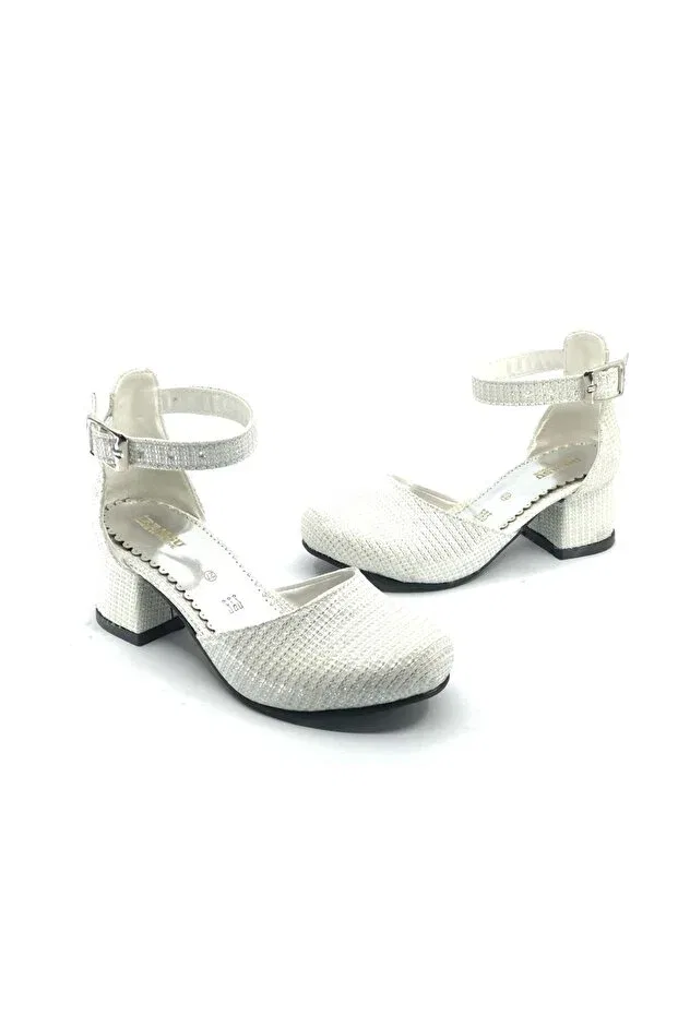 Детские туфли для девочек с коротким каблуком Iremsu 2811 Kocamanlar, White-Simmed