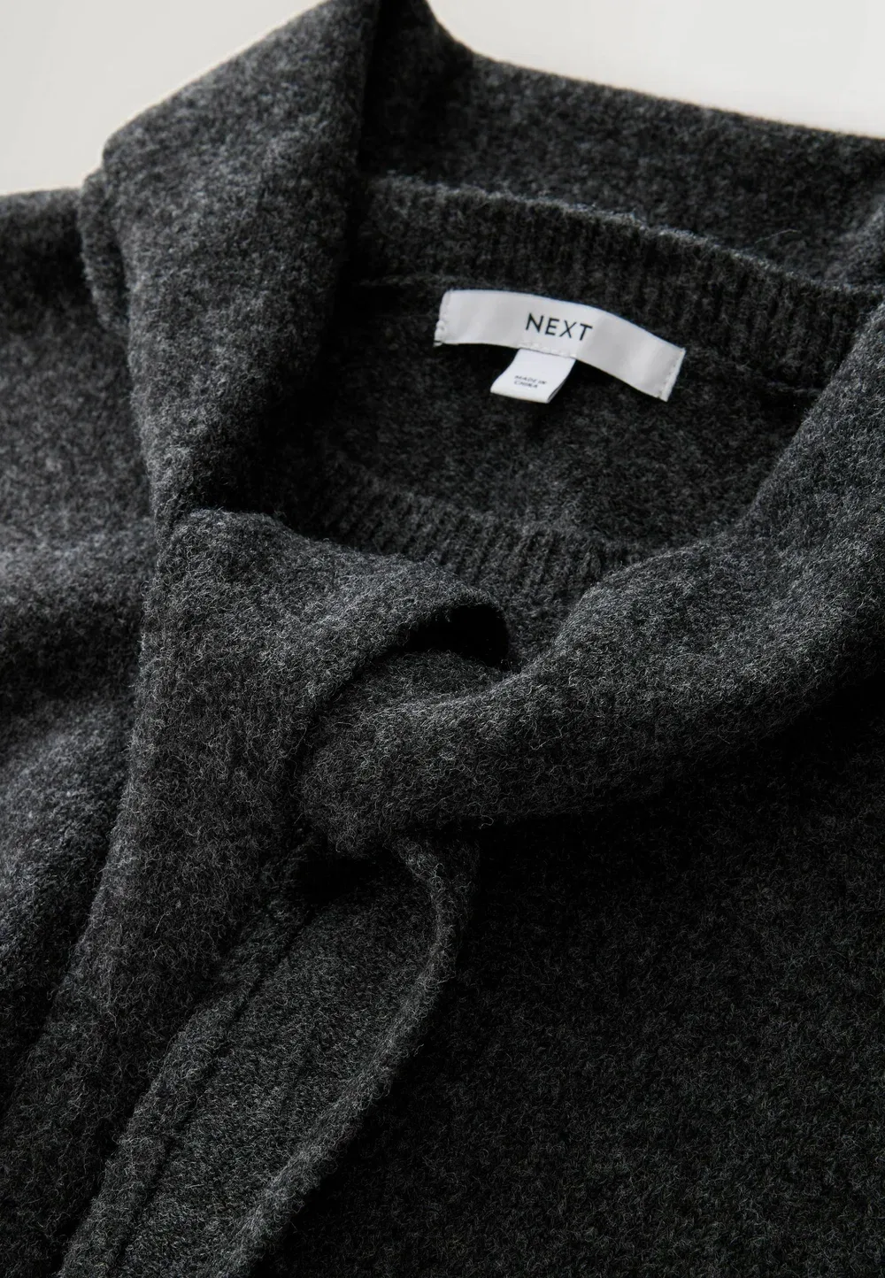 Майка стандартного кроя - базовая футболка Next, Grey Tie Neck — фото 2
