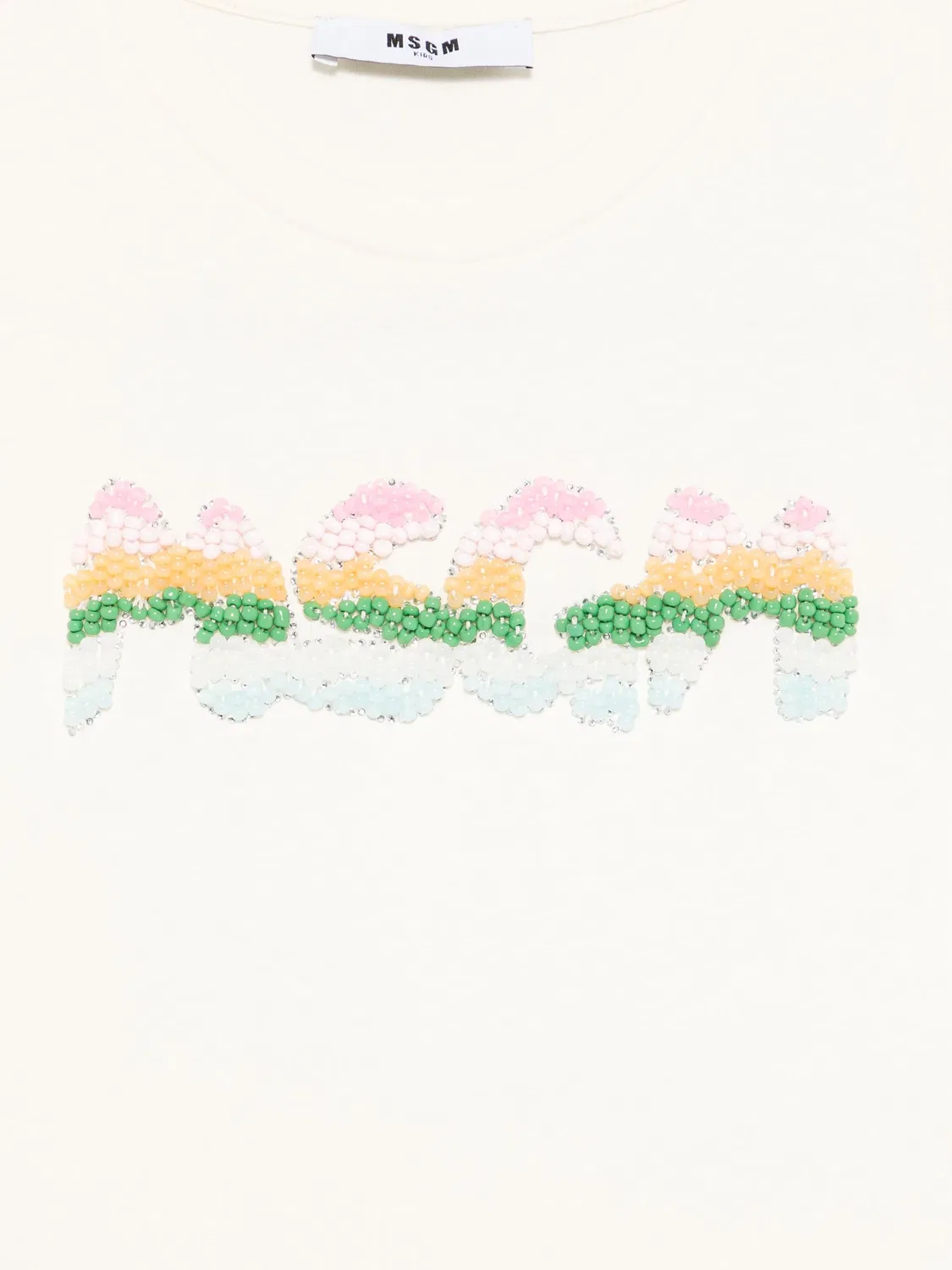 Детская Футболка Из Нейтрального Хлопка MSGM, нейтральный — фото 2