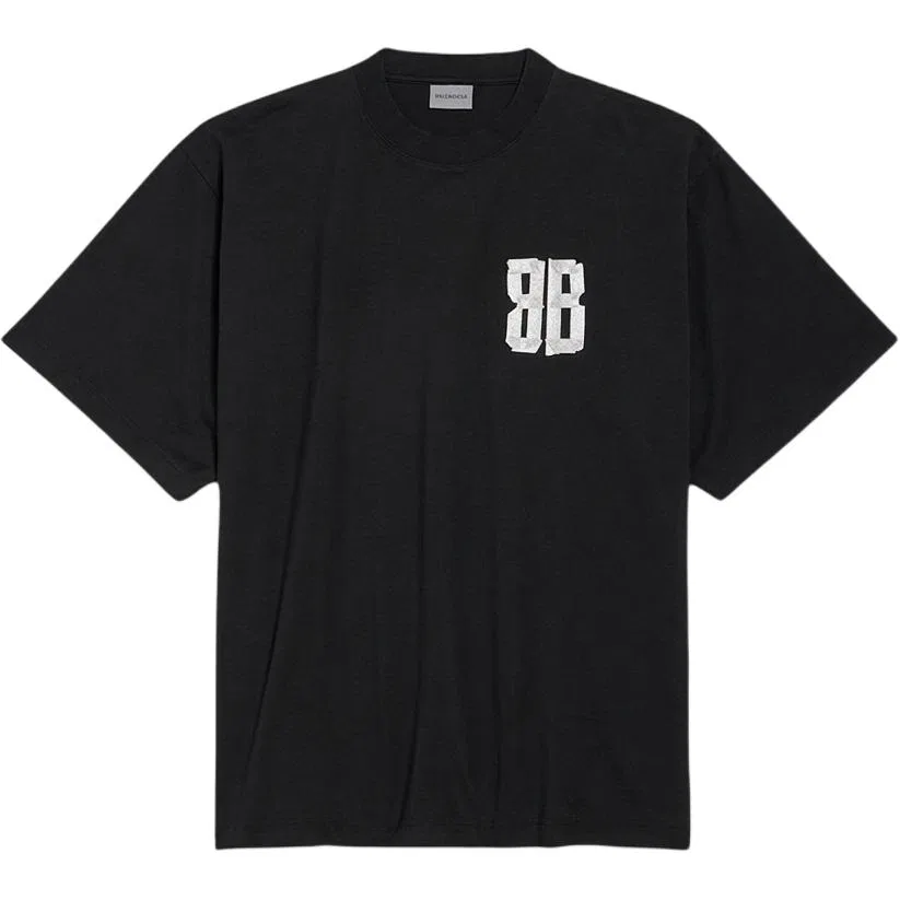 Мужская футболка с круглым вырезом Black Balenciaga, Черный