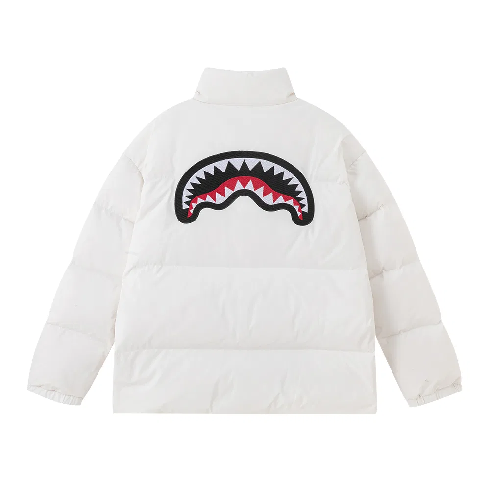 Детская пуховая куртка с воротником-стойкой SPRAYGROUND, Raw White