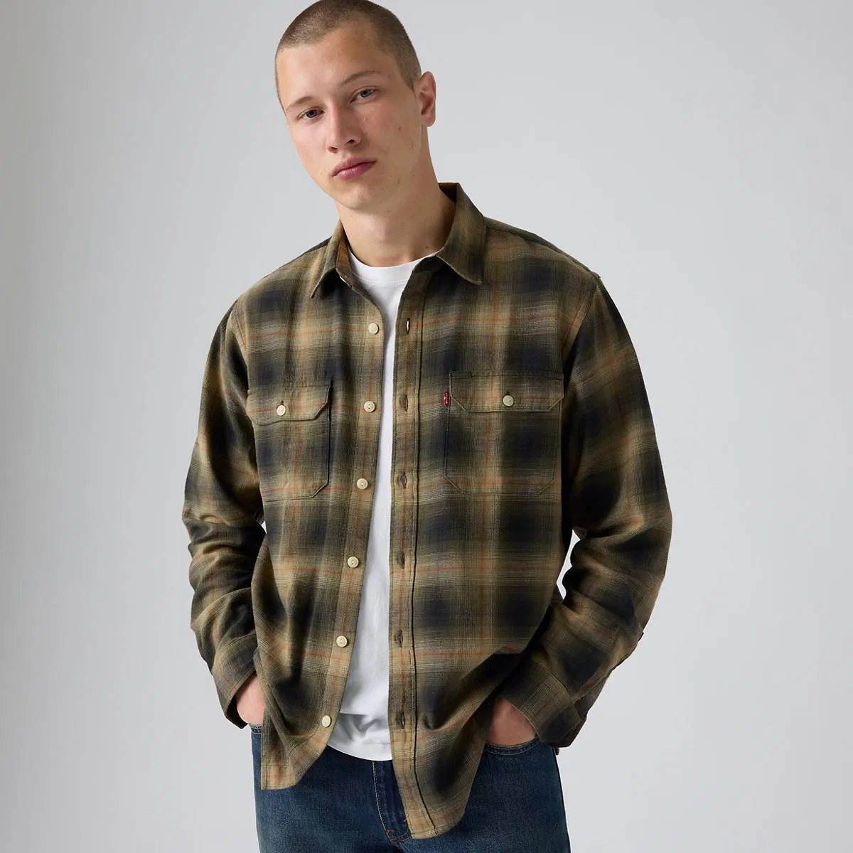 Рубашка Jackson relaxed worker Levi's, Jericho Plaid Rosin - Green