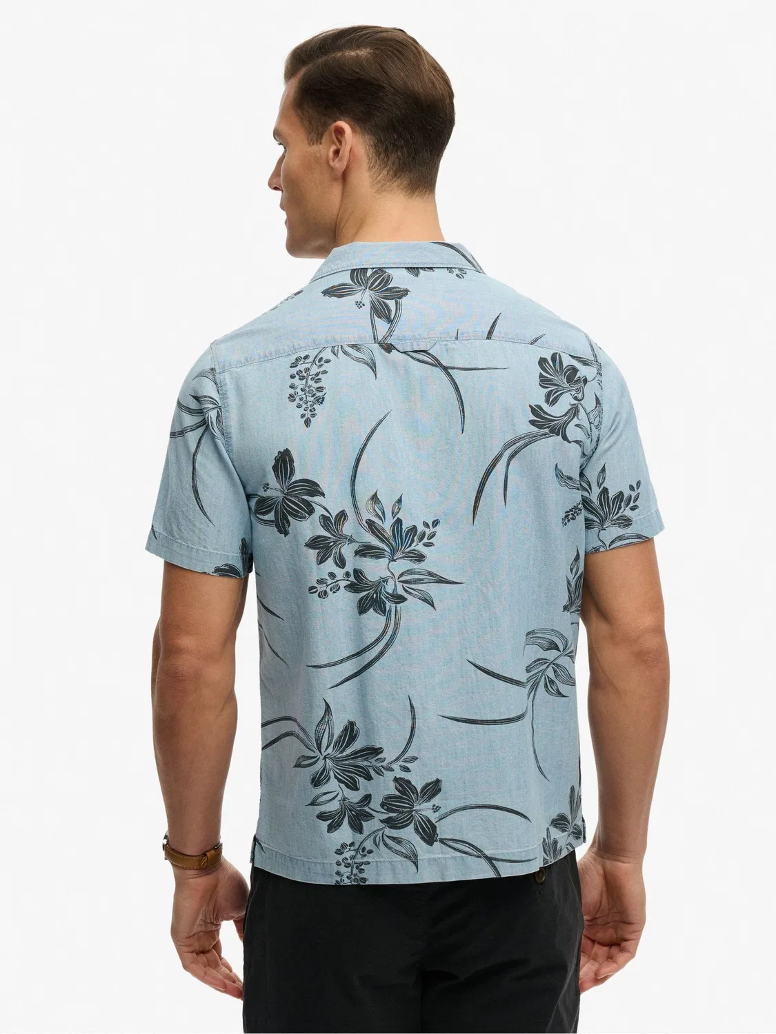 Рубашка с коротким рукавом Vintage Loom Cabana Superdry, голубая — фото 2