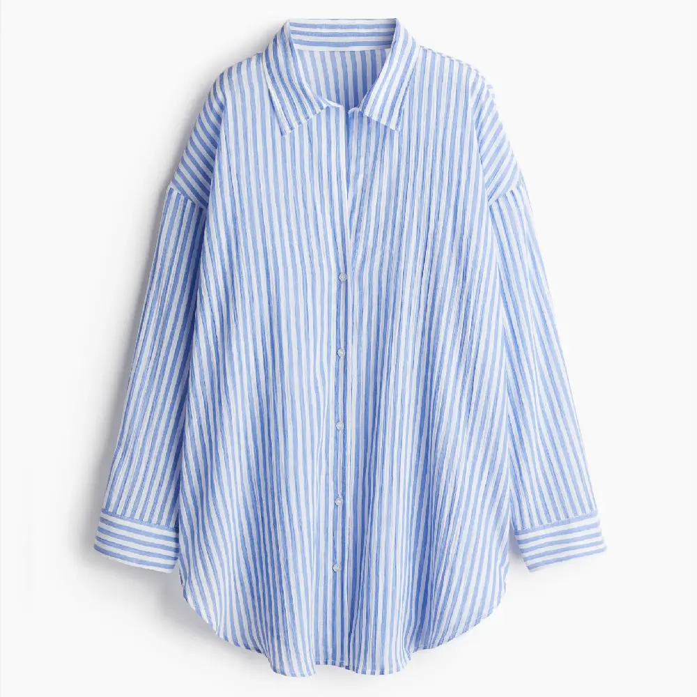 

Рубашка H&M Long Cotton, синий