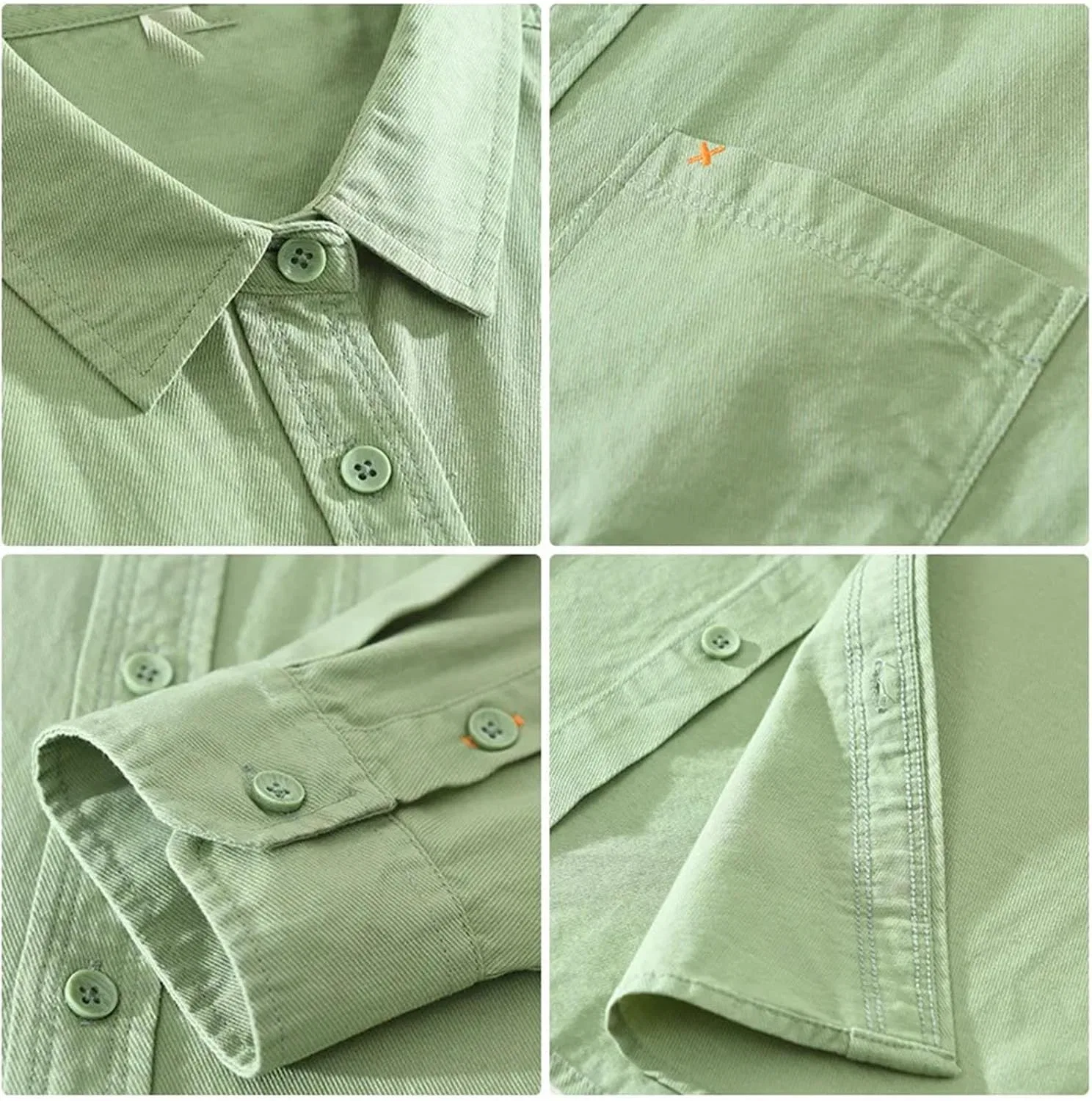 Мужская рубашка с длинным рукавом, свободный крой, Green Fashion, оранжевый — фото 3
