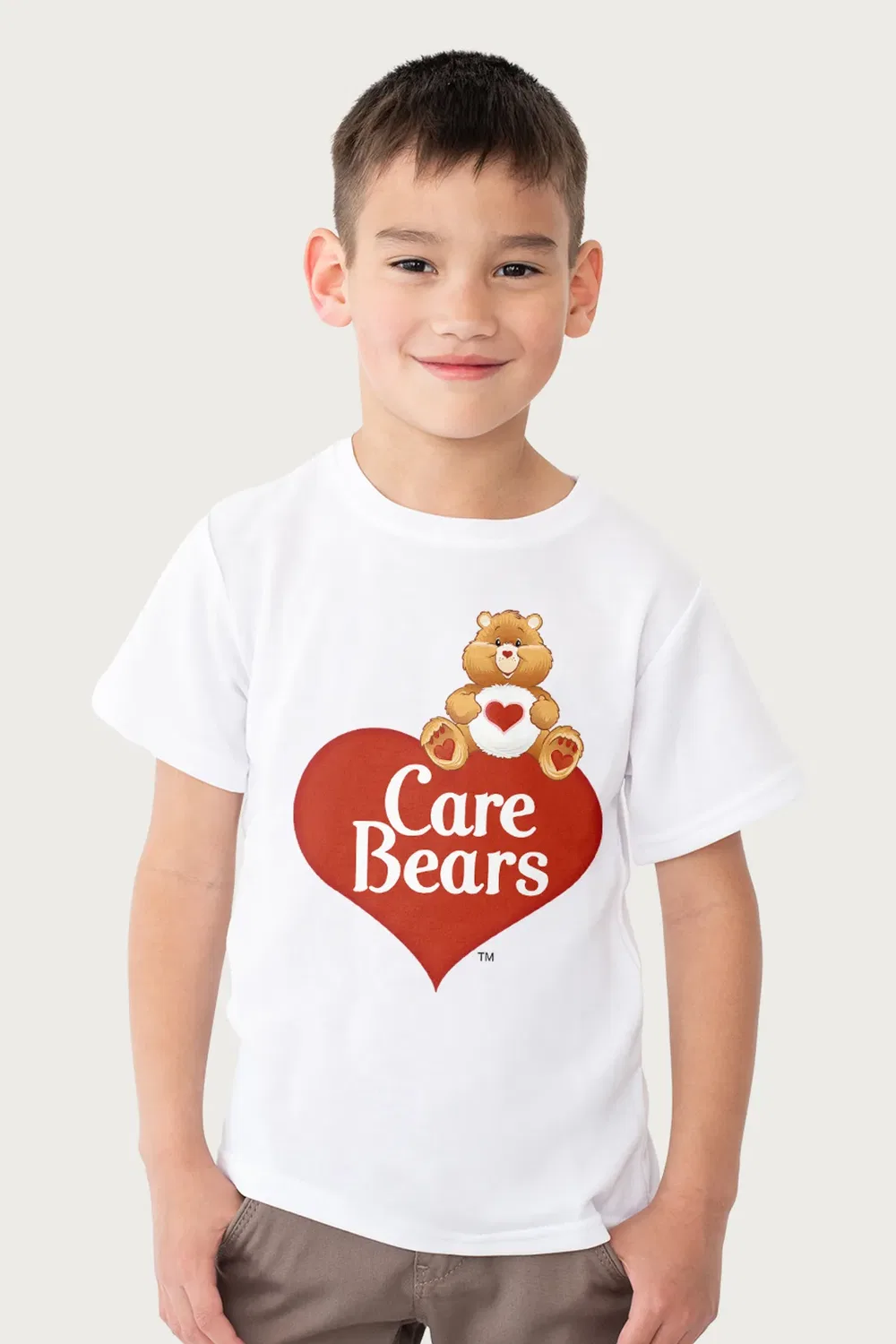 Футболка с принтом Tenderheart Bear Care Bears, White