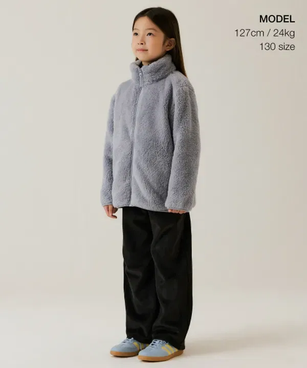 Флисовая куртка-застежка, Musinsa Standard Kids, блю грей — фото 2