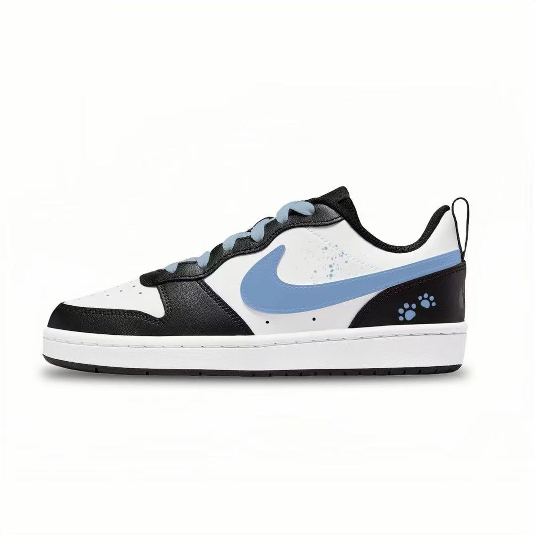 

Nike Court Borough Blue Claw устойчивые к истиранию низкие детские скейтбординг кроссовки blue black unisex