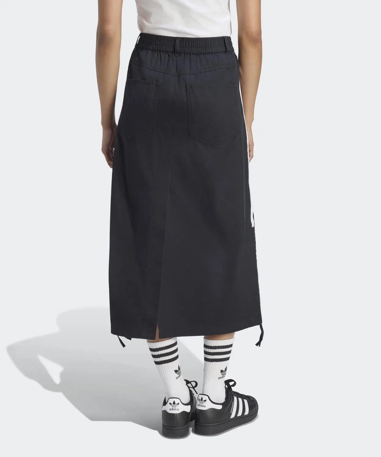 Женская юбка-парашют из хлопка Adidas Originals, Black — фото 2