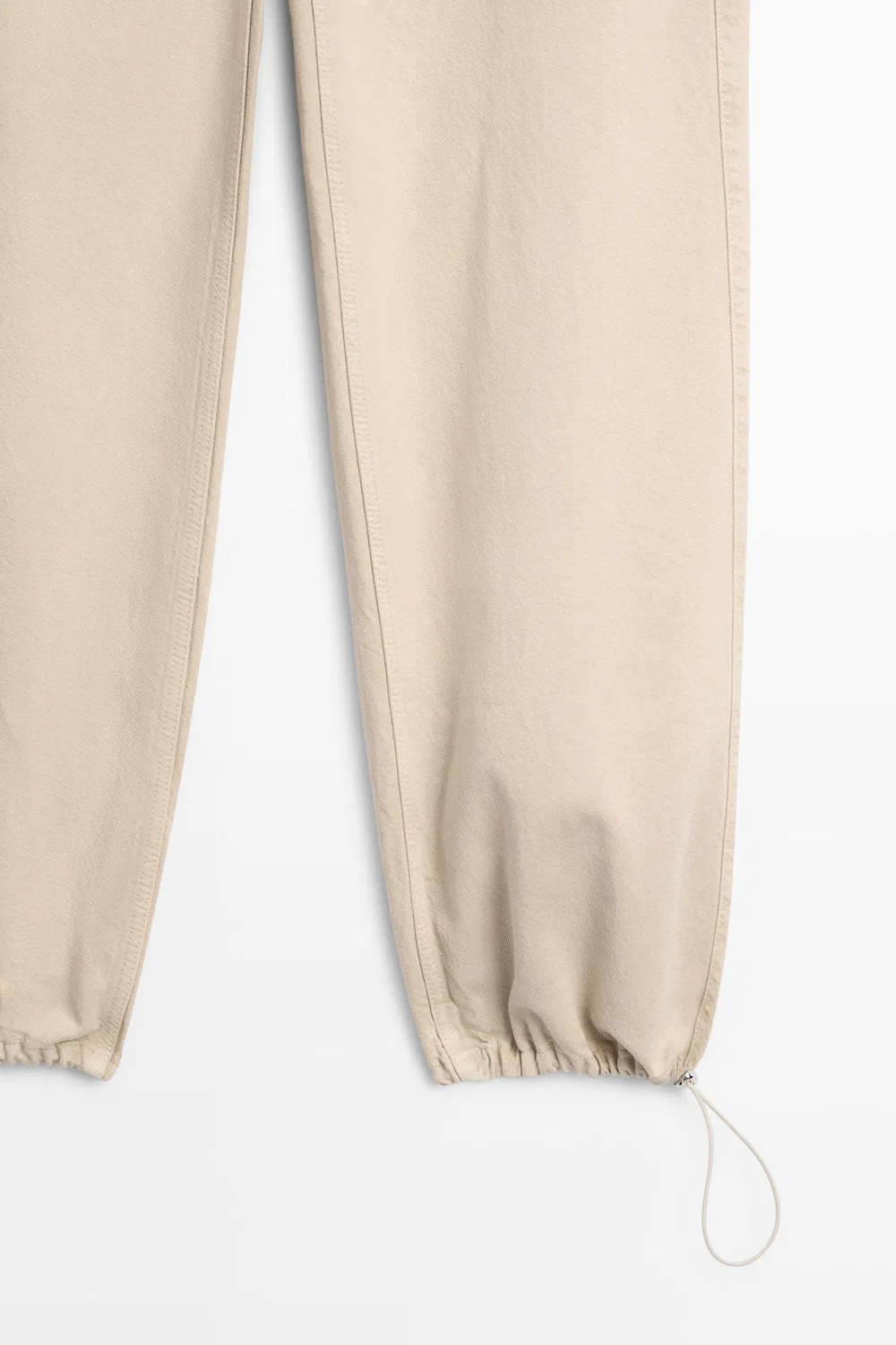 Брюки Massimo Dutti, свободные брюки-парашюты, бежевый — фото 4