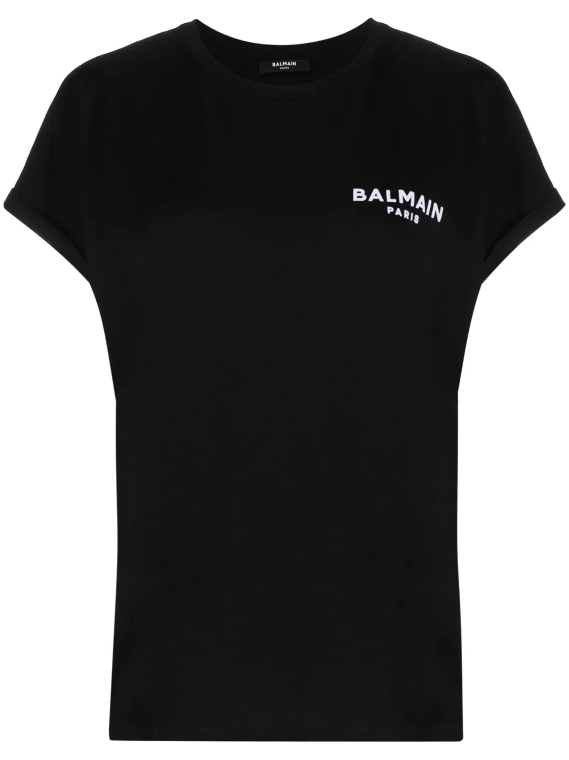 Футболка с Флокированным Логотипом Balmain, черный