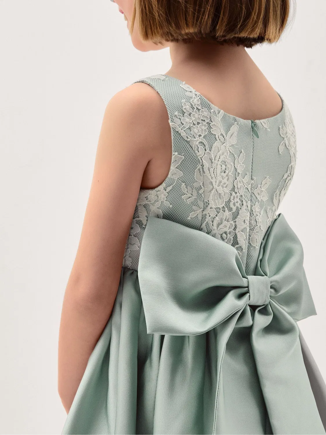 Платье с кружевным лифом Juno Monsoon, Sage Green — фото 2