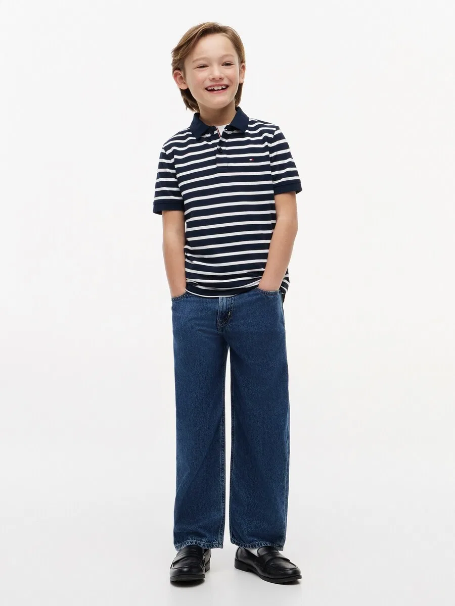Рубашка TOMMY HILFIGER 'Essential Regular Fit Flag Embroidery' темно-синего цвета — фото 4