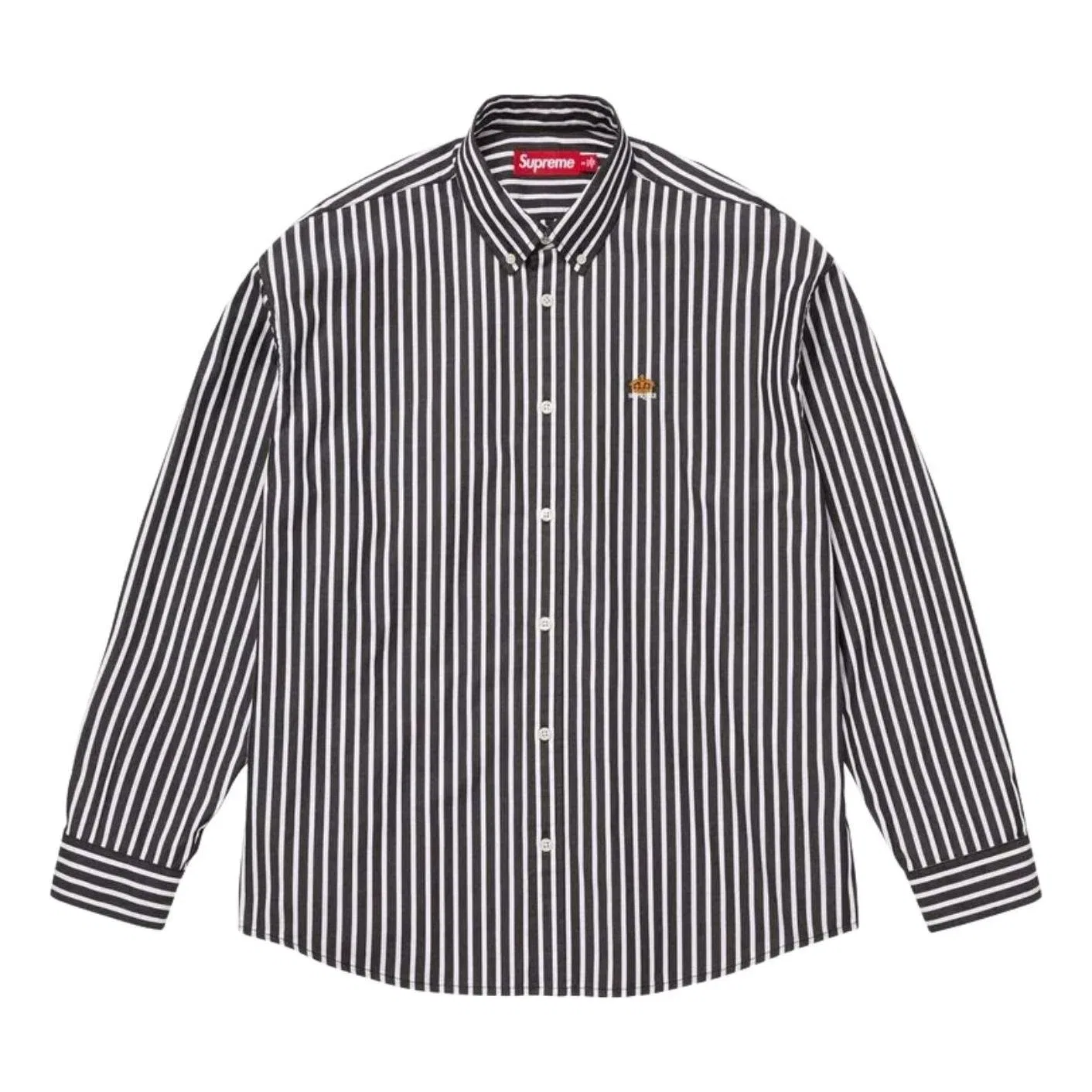 Мужская рубашка с полосками Supreme SS26 Stripe Shirt, черный