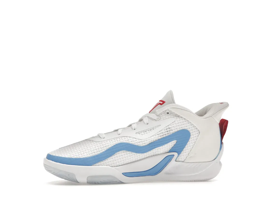 Детские кроссовки для мальчиков с длинным шнурованием Jordan Tatum 1 Jordan, White/University Red/University Blue/University Gold — фото 3