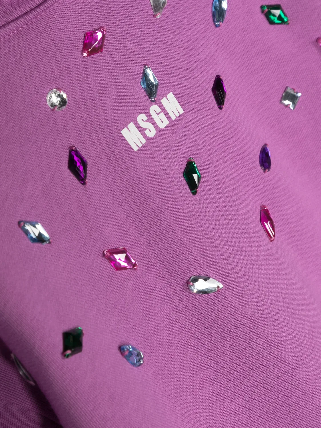 Худи с кристаллами, фиолетовое MSGM, фиолетовый — фото 2