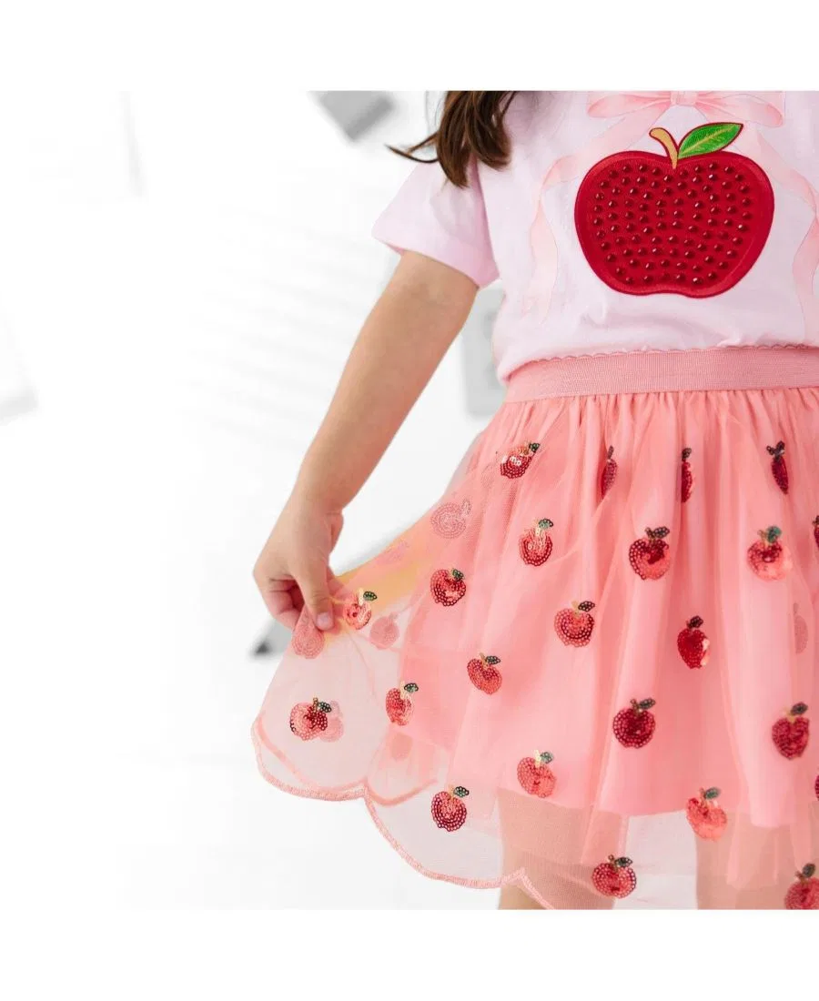 Детская футболка с аппликацией из страз и коротким рукавом Sweet Wink, Ballet Pink — фото 3