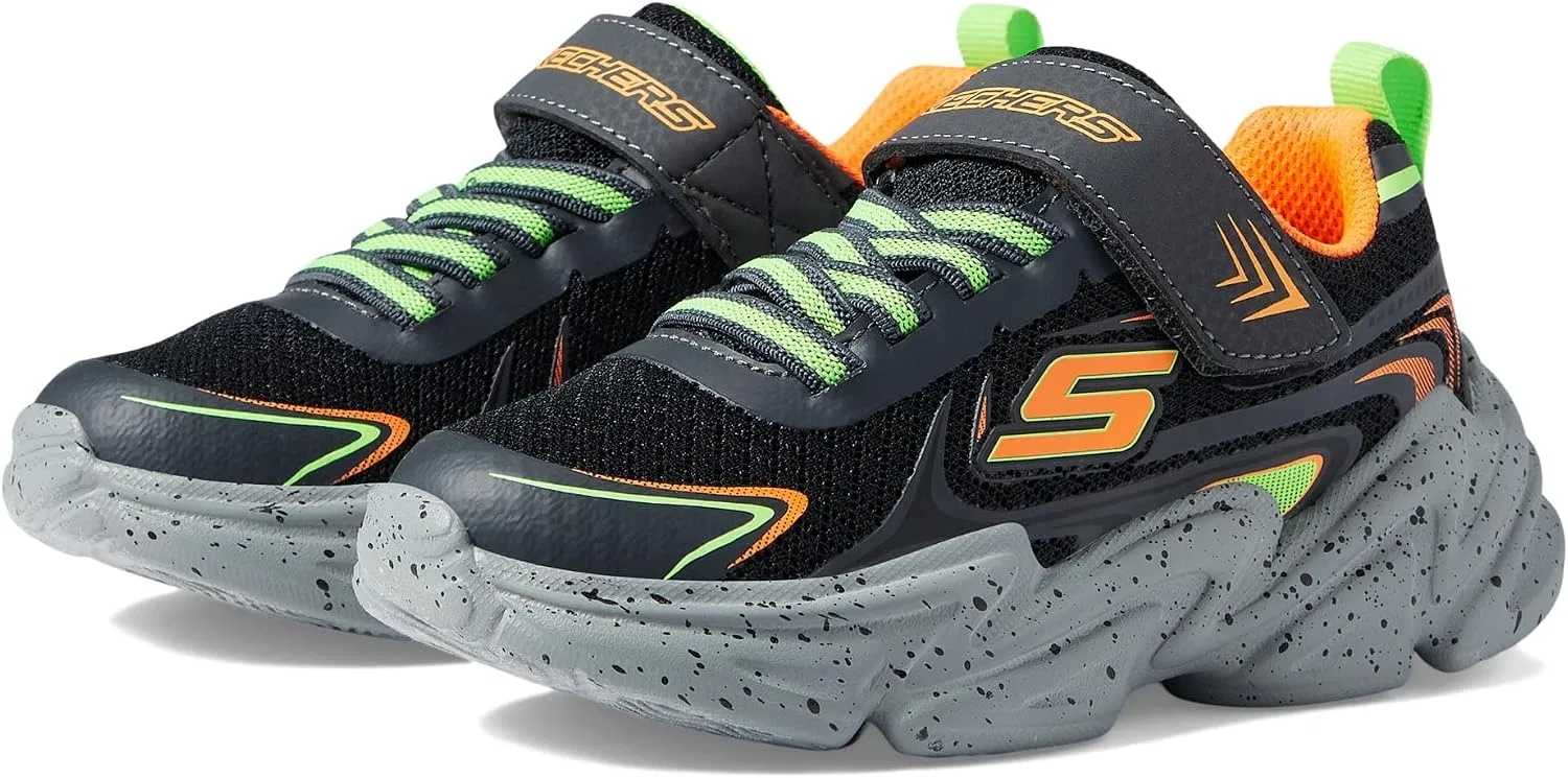 Детские кроссовки для мальчиков Wavetronic - Ravlor Skechers, Black/Charcoal/Orange — фото 2