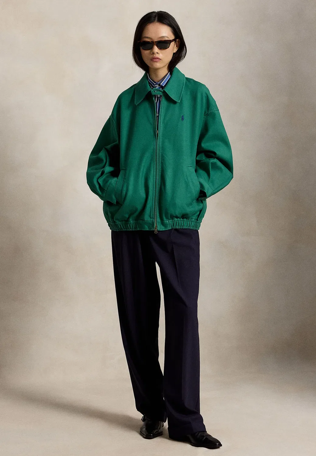 Свободная хлопковая ветровка - летняя куртка Polo Ralph Lauren, Bush Green — фото 2