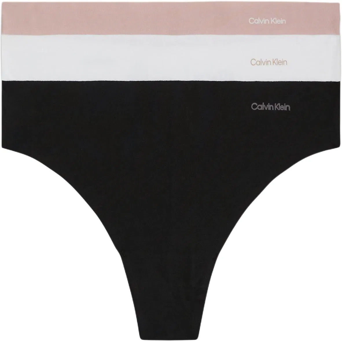 Женские трусы-слипы с заниженной посадкой, комплект из 3 штук, Calvin Klein, 3 Pack (Pink+White+Black)