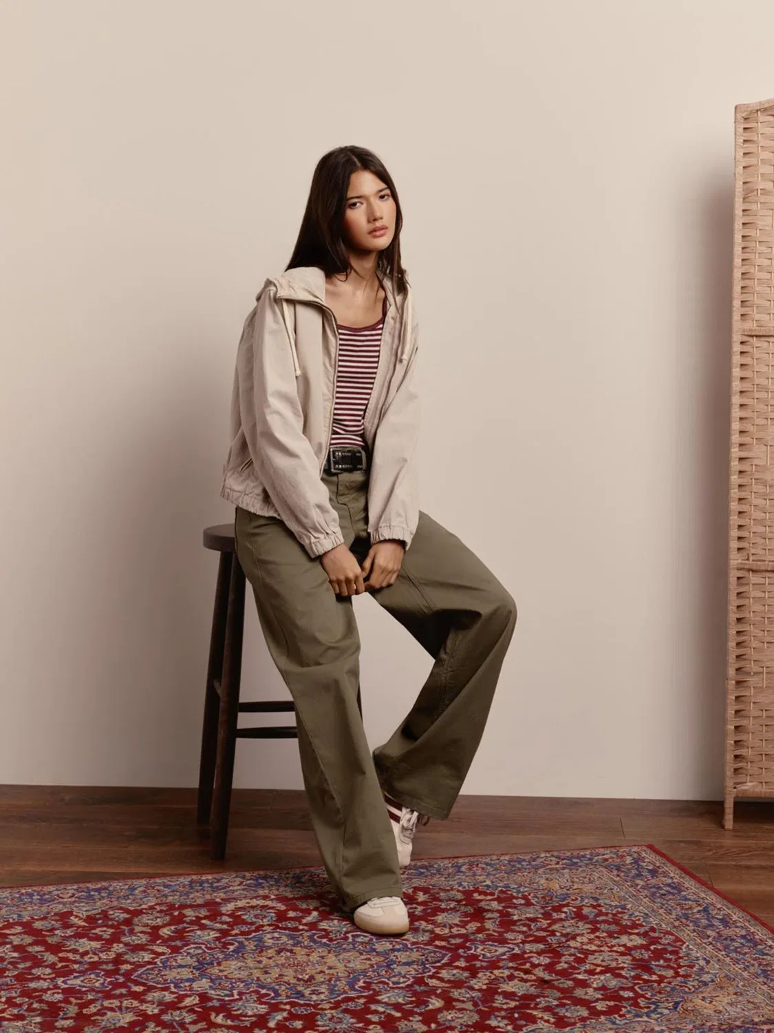 Брюки чинос свободного кроя Mid Rise Baggy Superdry, зеленый — фото 4