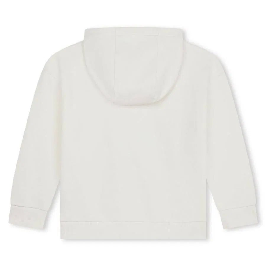 Худи с графическим принтом Boys Graphic-Print Cotton Hoodie Kenzo, Ivory — фото 2