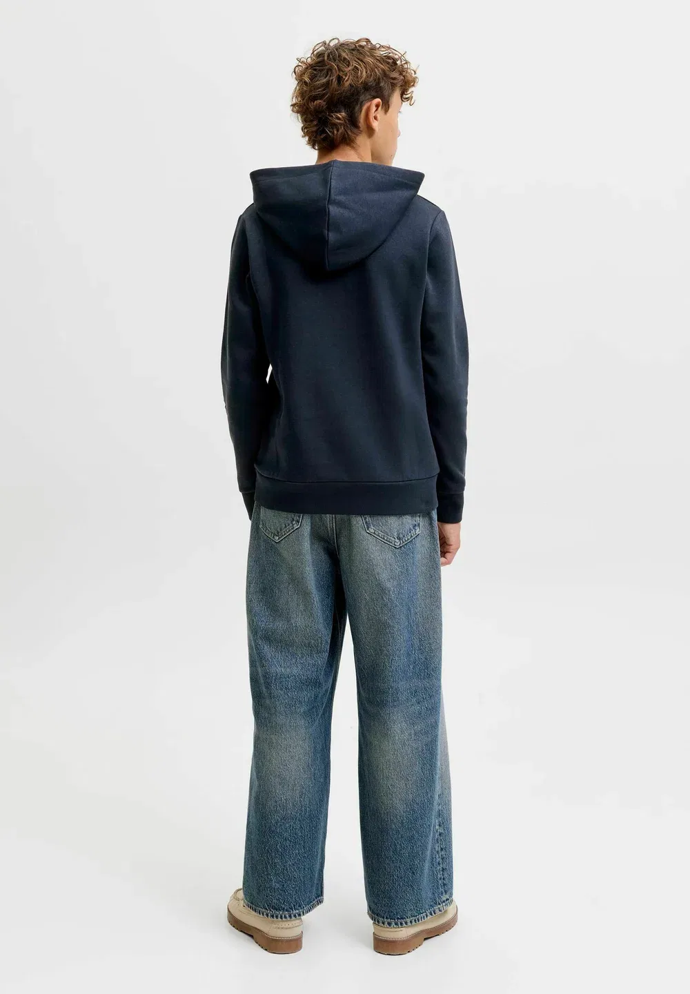 Толстовка Jjelogo sweat hood 2 col aw26 sn jnr - hoodie Jack & Jones Junior, Navy Blazer — фото 3