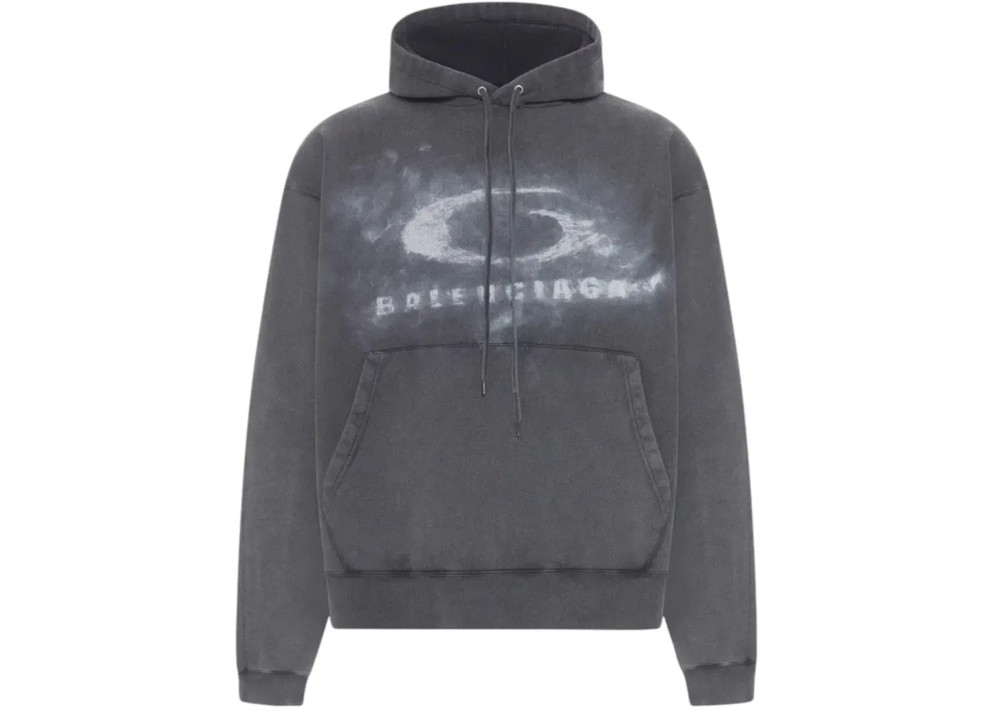 Мужской худи с длинным рукавом Balenciaga, Washed Black/White