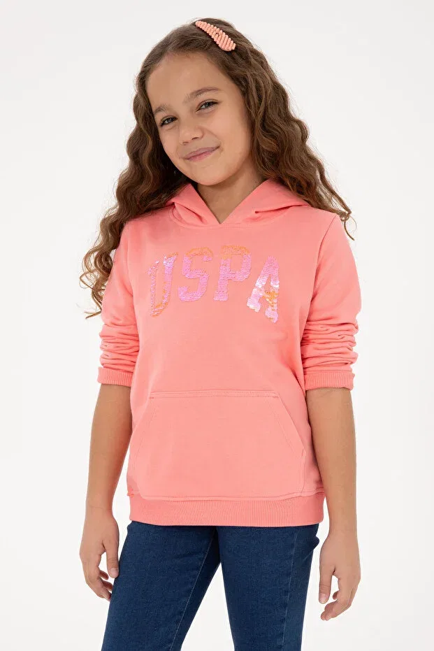 Детское худи для девочек с пайетками и вышивкой U.S. Polo Assn., Multicolor