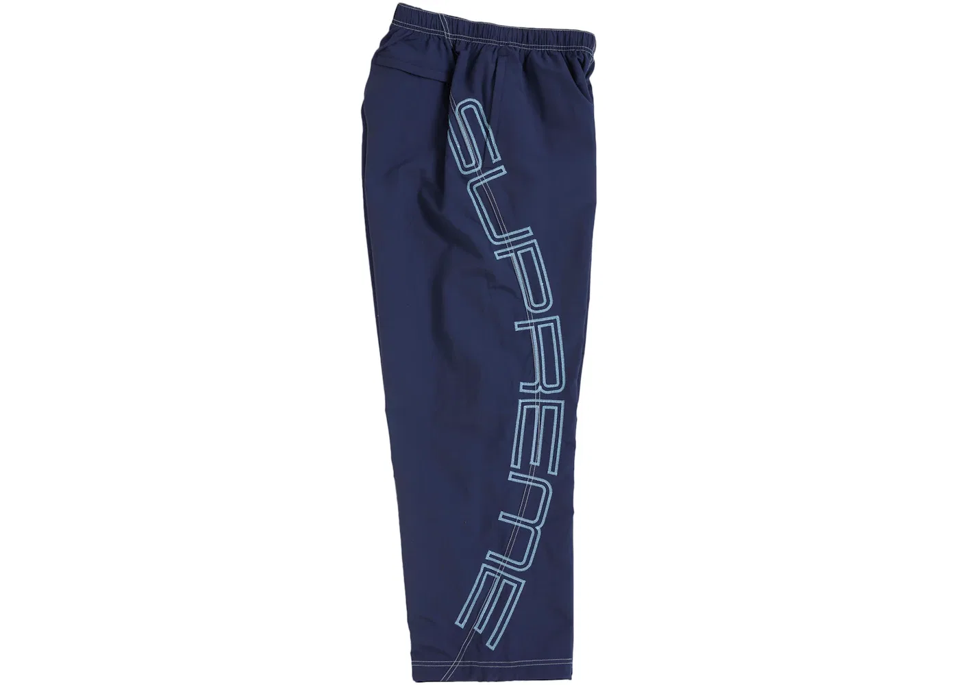 Мужские спортивные штаны с вышивкой Supreme Spellout Embroidered Track Pant (SS25), Navy — фото 2