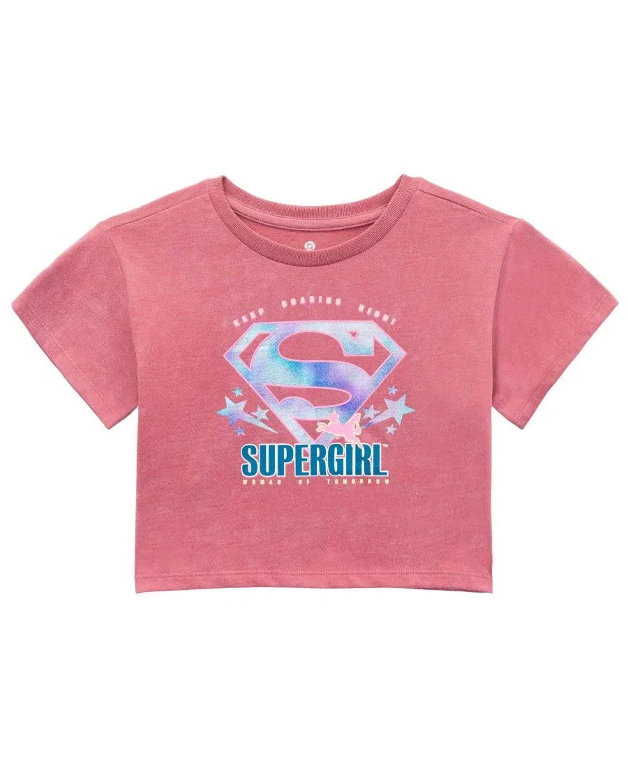 Комплект из топа и юбки-шорт Supergirl с принтом Justice League, Supergirl Pink Wash — фото 2