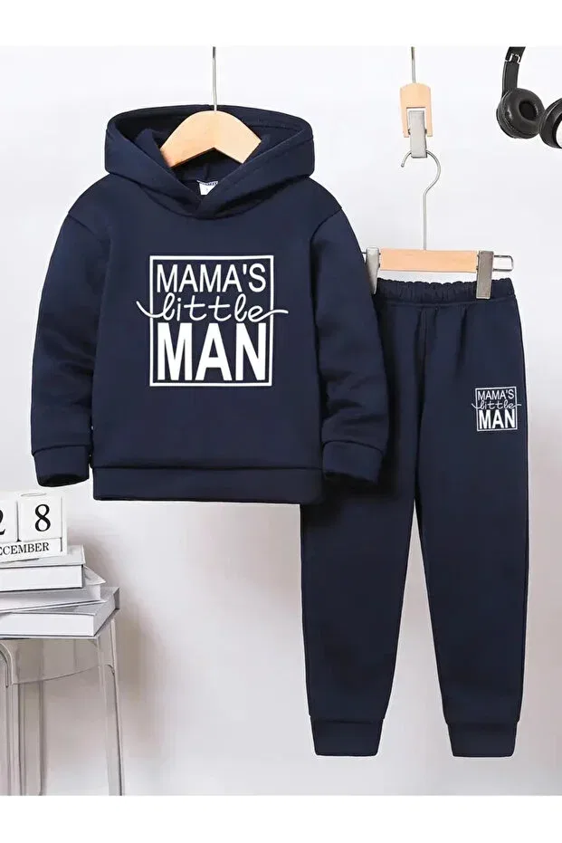 Детский спортивный костюм для девочек с принтом Mama'S Little Man Karatopak, Navy Blue