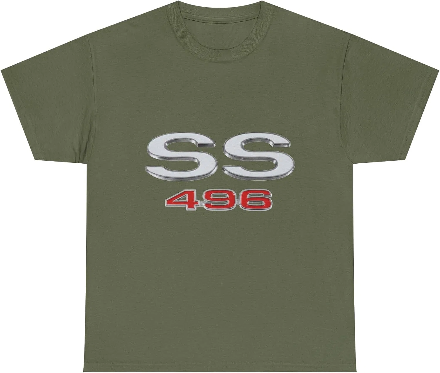 Унисекс футболка с принтом Chevelle Camaro Nova Gildan 5000, Military Green